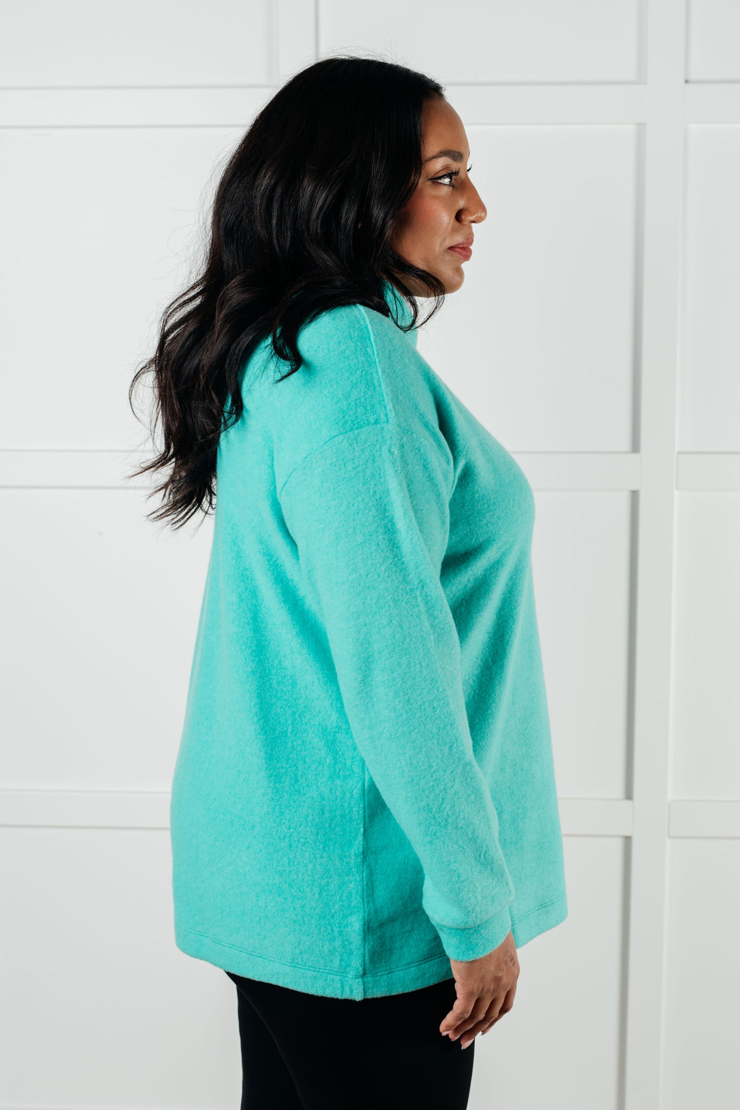 Zenana Basically My Favorite Hooded Pullover in Turquoise