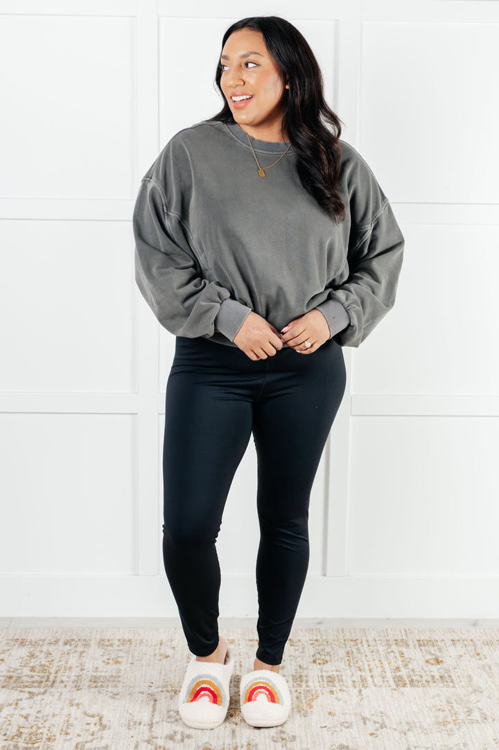 Zenana Beyond the Basics Pullover in Ash Black