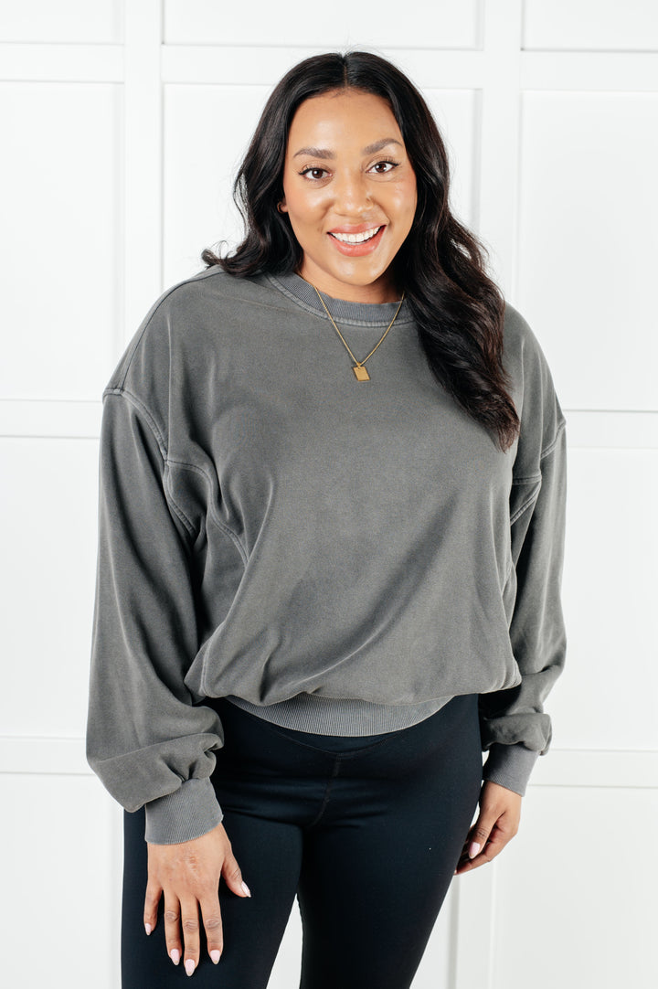 Zenana Beyond the Basics Pullover in Ash Black