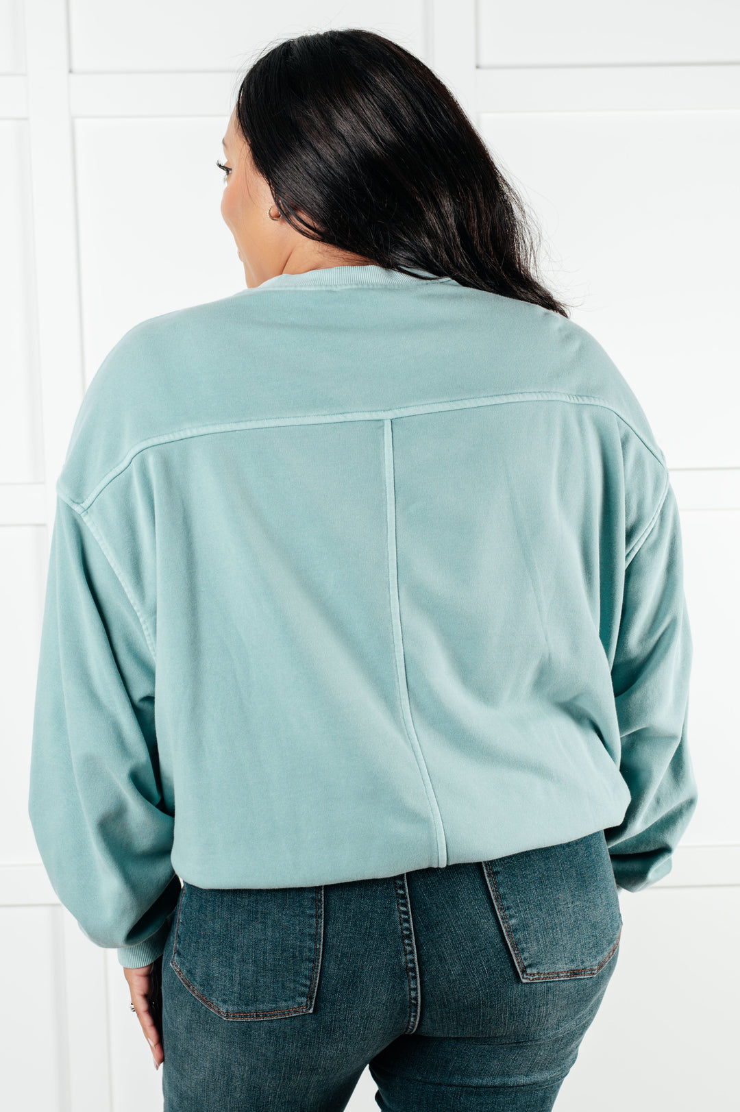 Zenana Beyond the Basics Pullover in Blue Grey