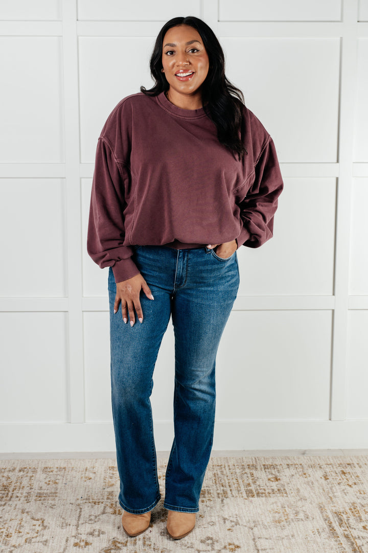 Zenana Beyond the Basics Pullover in Eggplant