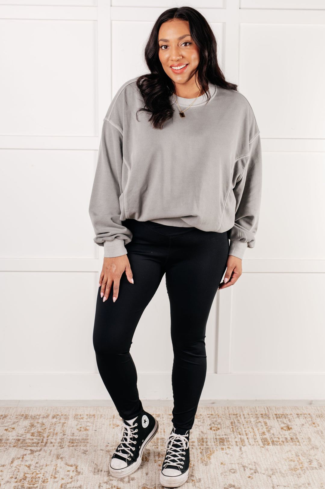 Zenana Beyond the Basics Pullover in Sleet