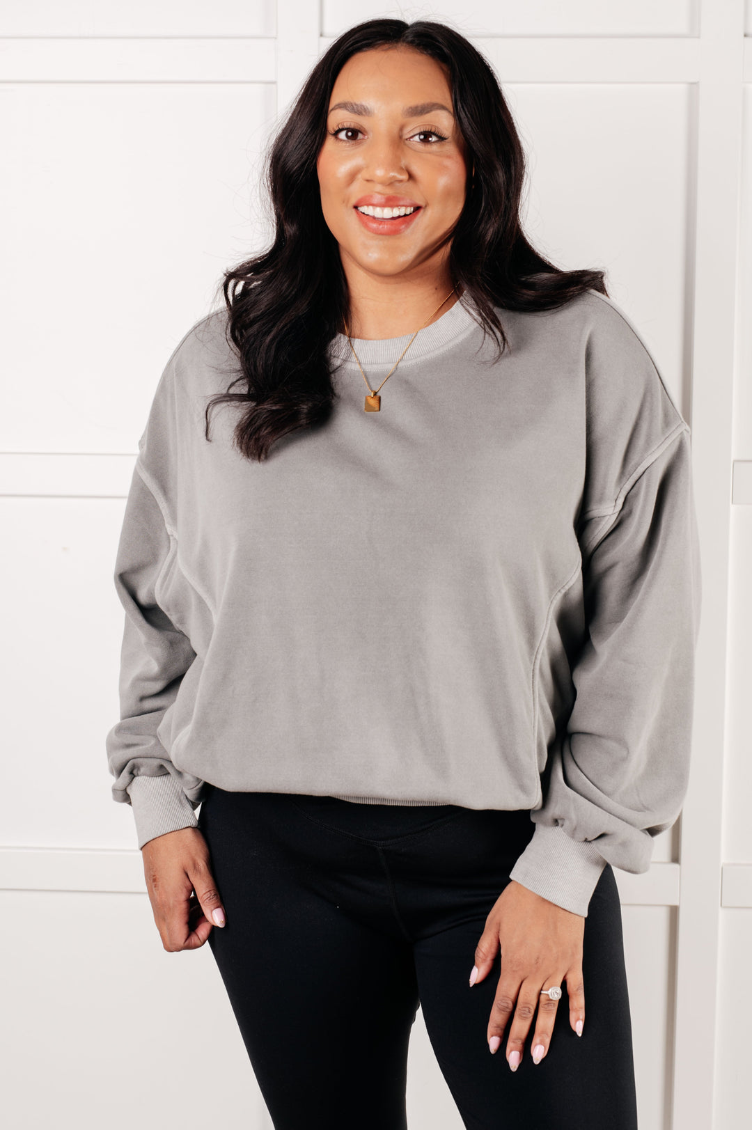 Zenana Beyond the Basics Pullover in Sleet