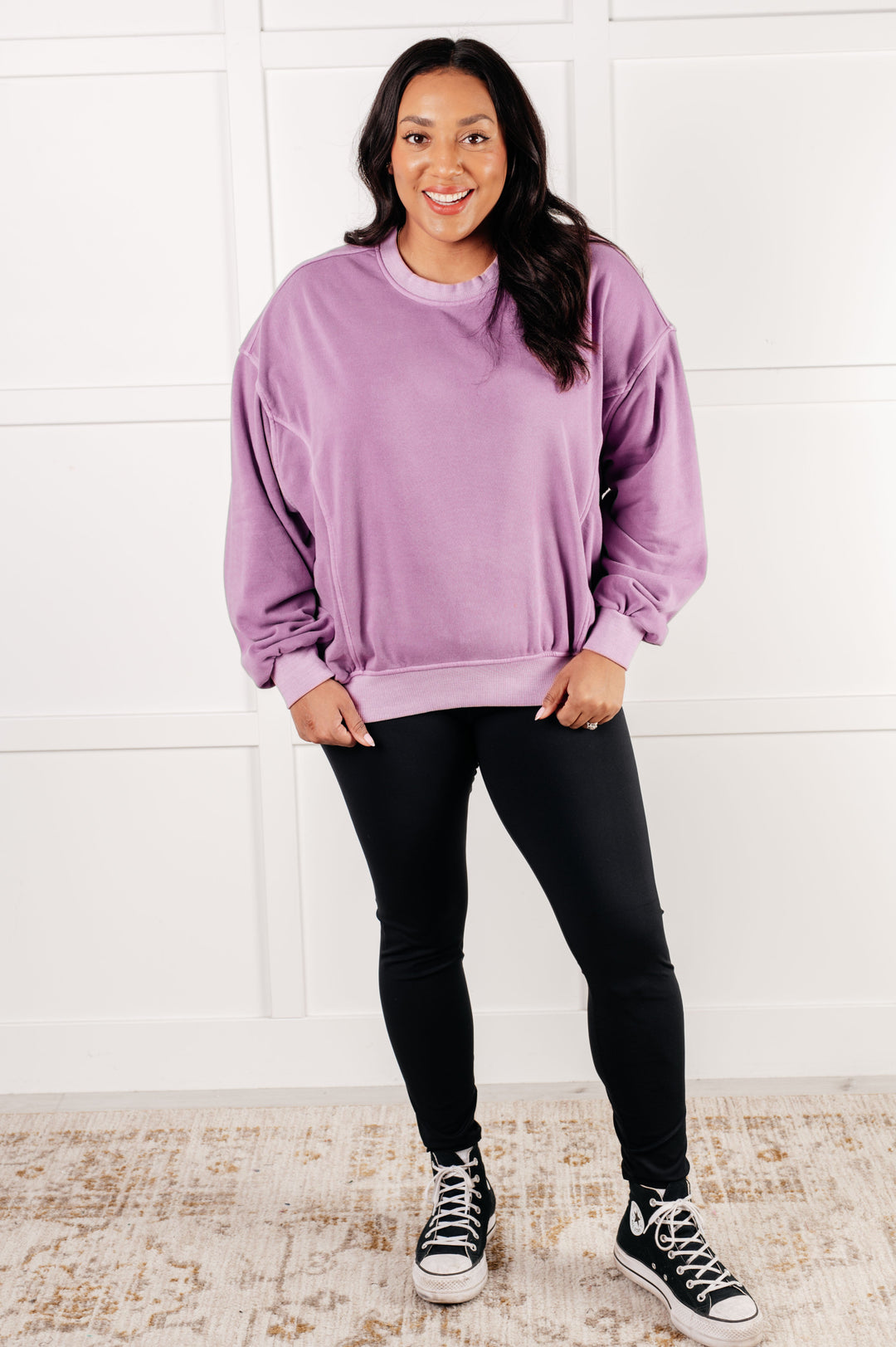 Zenana Beyond the Basics Pullover in Violet