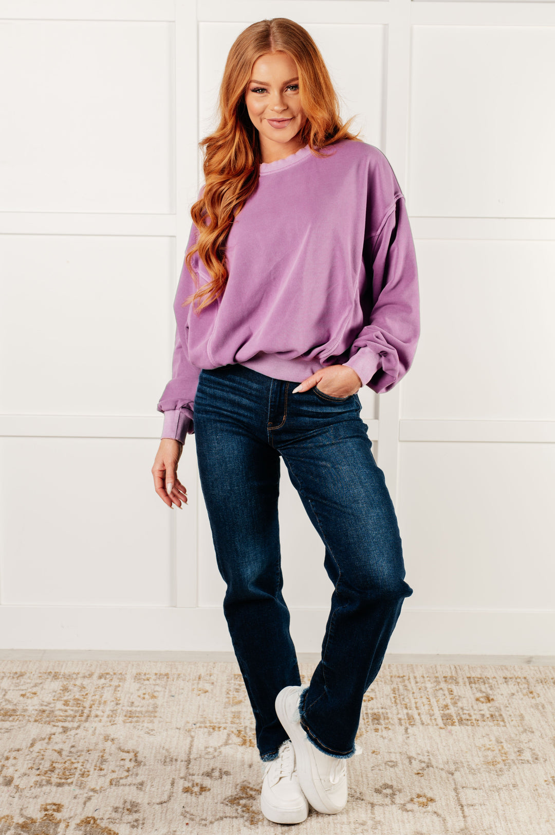 Zenana Beyond the Basics Pullover in Violet