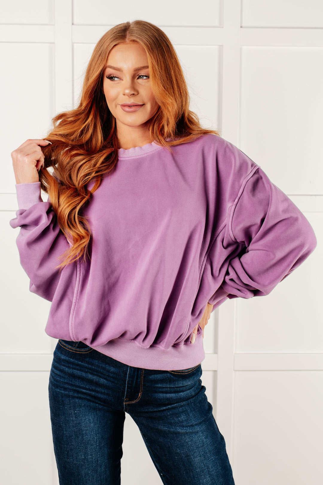 Zenana Beyond the Basics Pullover in Violet