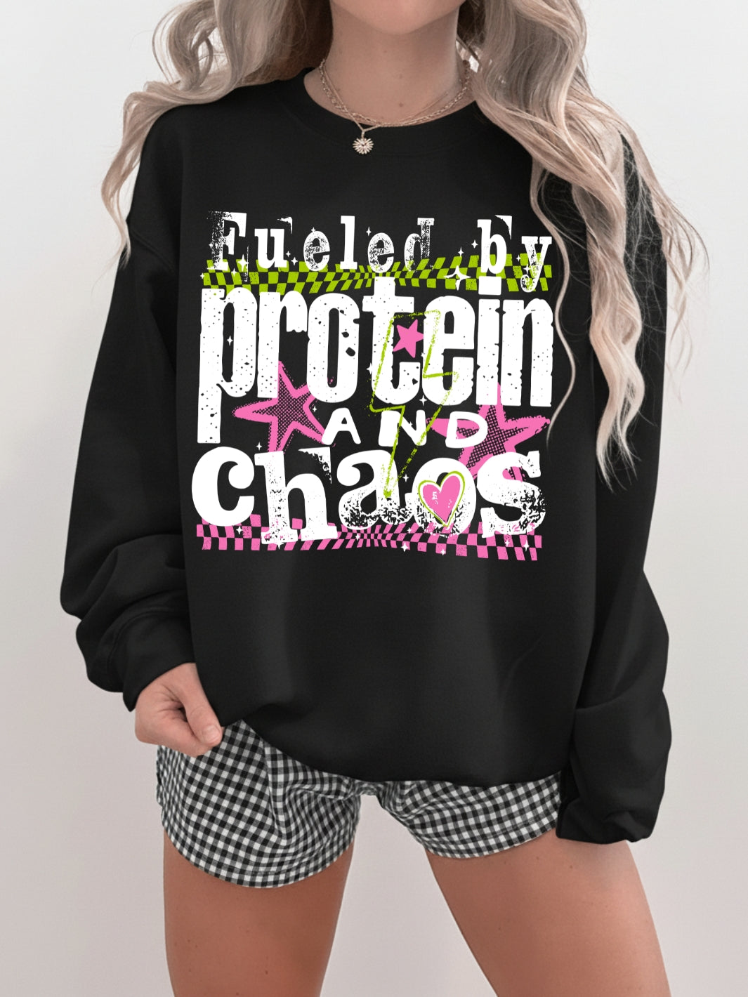 Retro Y2K Fueled by Graphic Crewneck Sweatshirt
