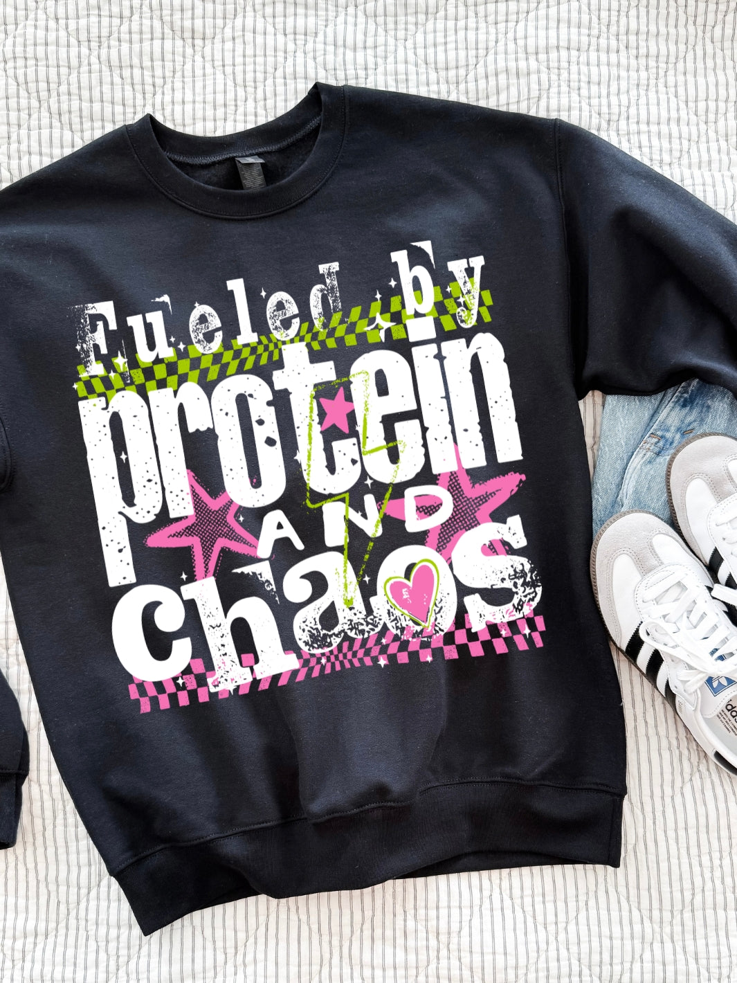 Retro Y2K Fueled by Graphic Crewneck Sweatshirt