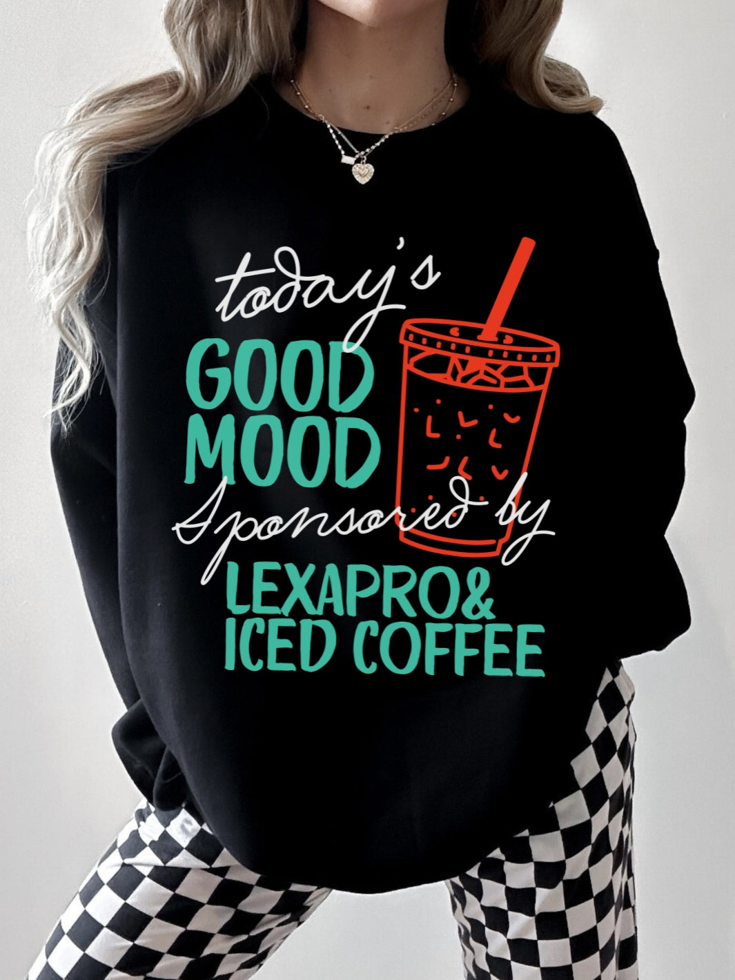 Retro Good Mood Graphic Crewneck Sweatshirt