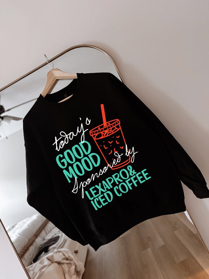 Retro Good Mood Graphic Crewneck Sweatshirt