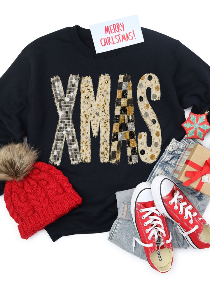 Christmas Sparkle Retro Graphic Crewneck Sweatshirt