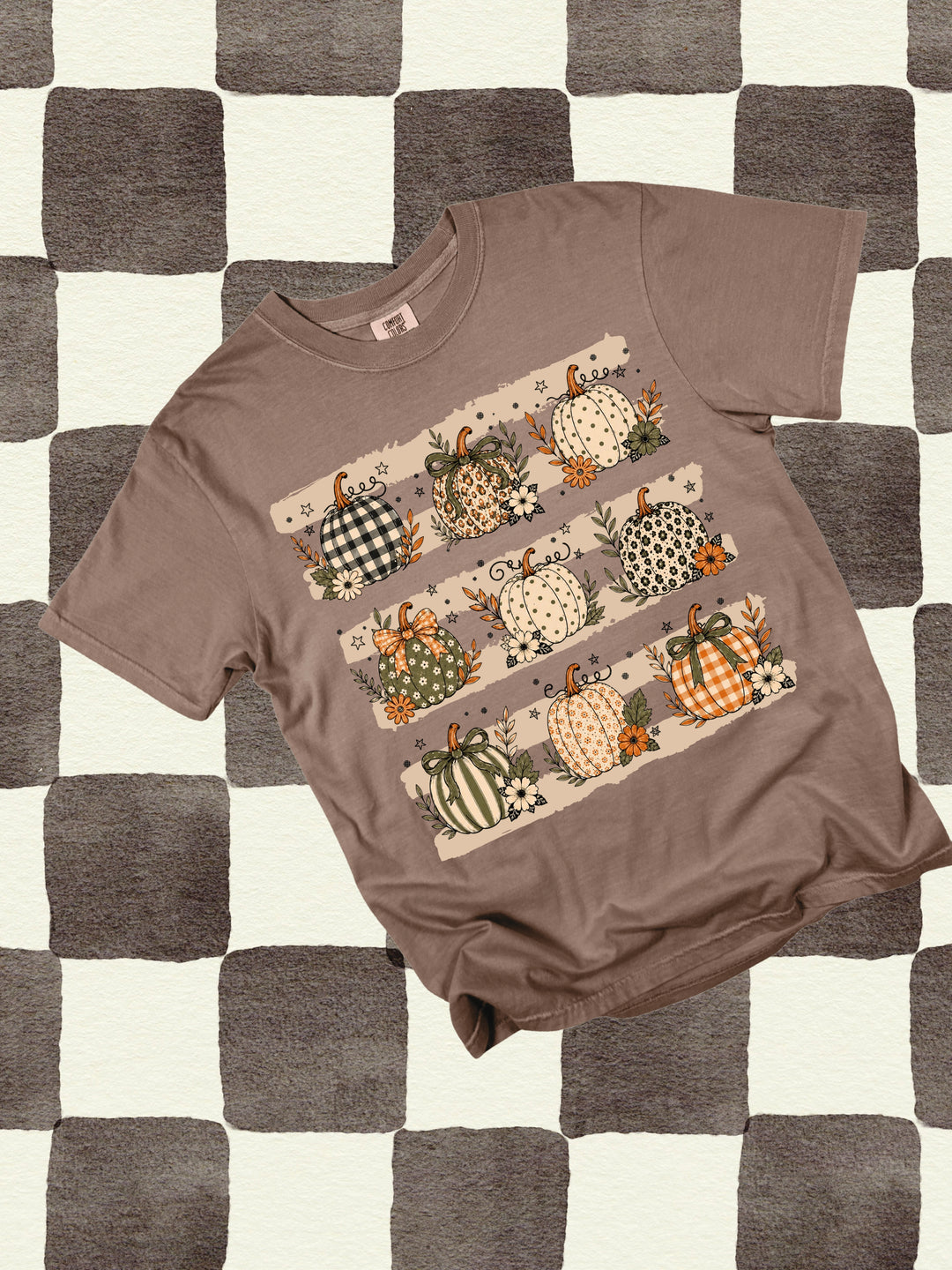 Retro Boho Pumpkin Preppy Fall Graphic Comfort Colors Tee