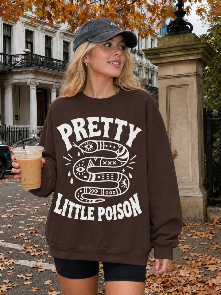 Retro Pretty Little Poison Graphic Crewneck Sweatshirt