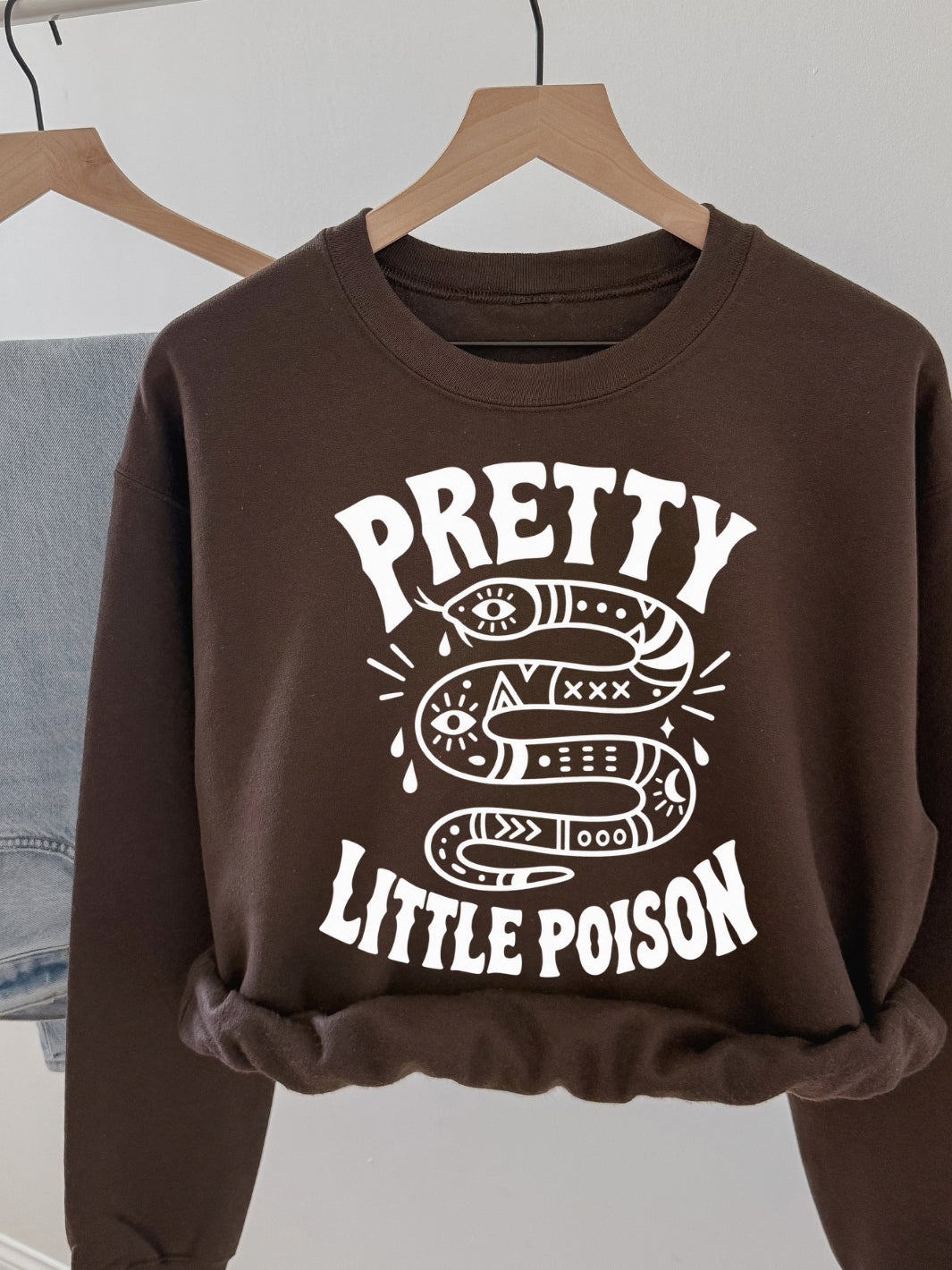 Retro Pretty Little Poison Graphic Crewneck Sweatshirt