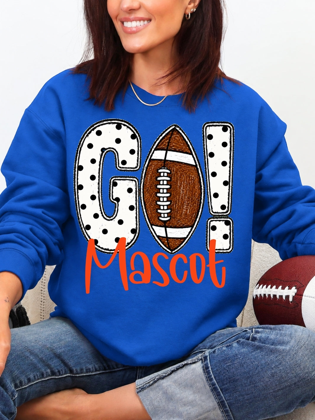 Custom Mascot Game Day Graphic Crewneck Sweatshirt