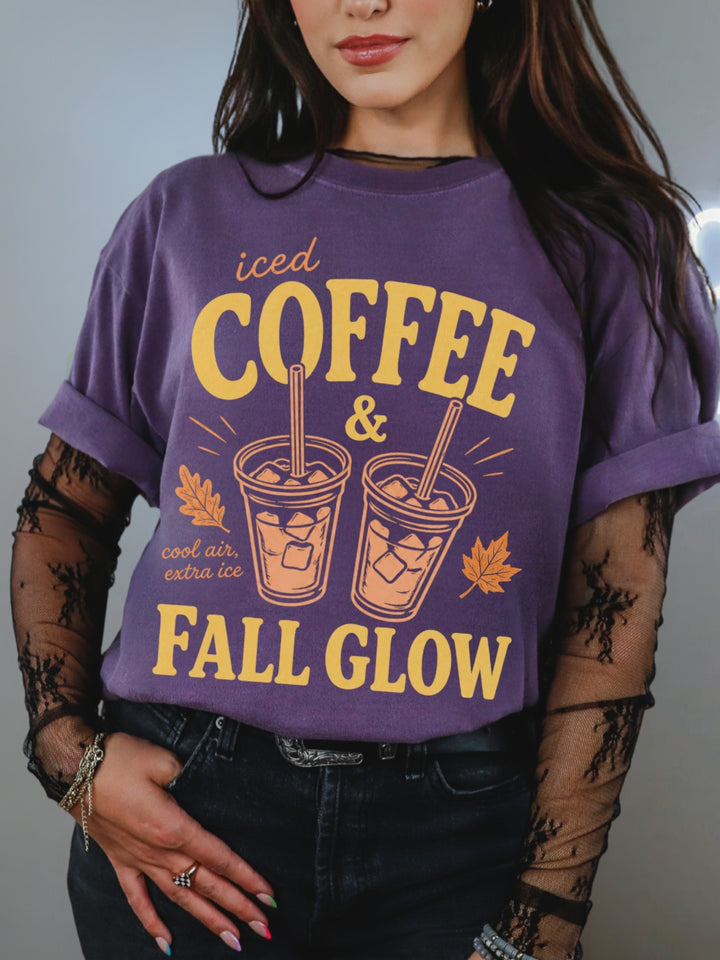 Retro Iced Coffee &amp; Fall Glow Comfort Colors Graphic Tee
