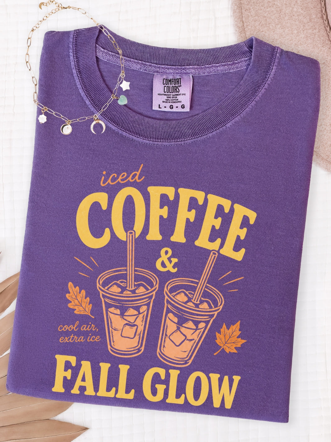 Retro Iced Coffee &amp; Fall Glow Comfort Colors Graphic Tee