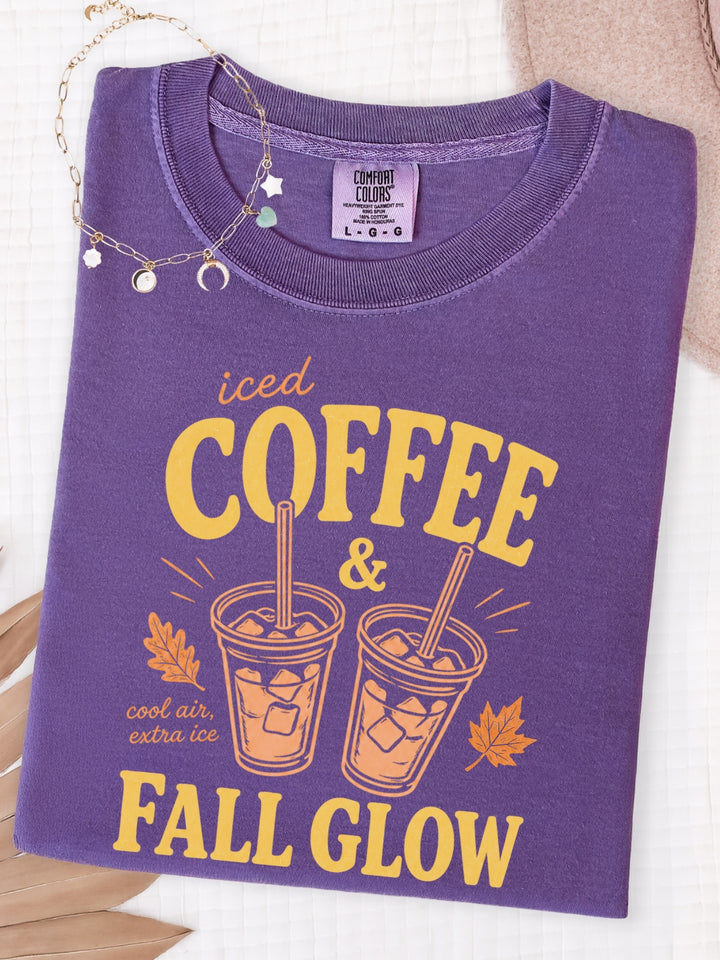 Retro Iced Coffee &amp; Fall Glow Comfort Colors Graphic Tee