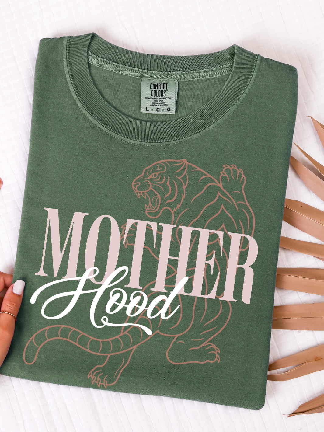 Retro Motherhood With Tiger Comfort Colors Graphic Tee