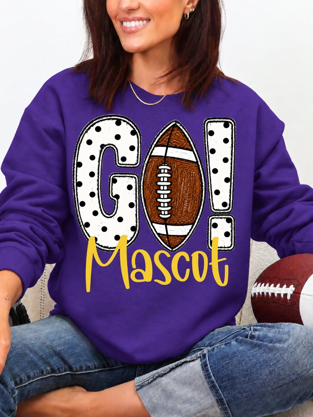 Custom Mascot Game Day Graphic Crewneck Sweatshirt