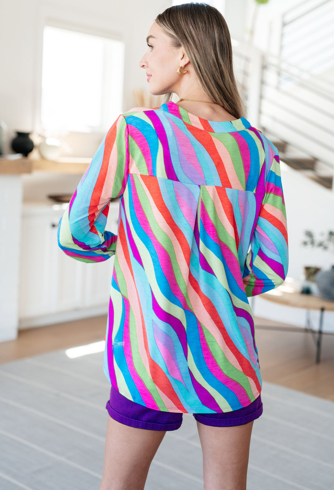 Lizzy Top in Multi Mod Stripe