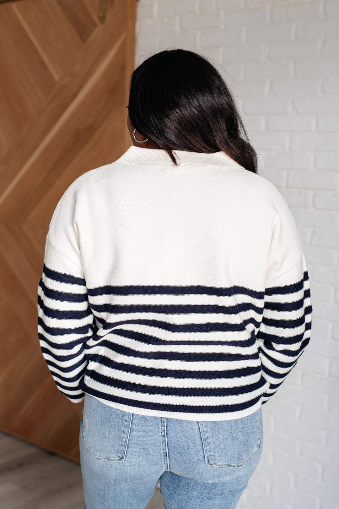 Memorable Moments Striped Sweater in White