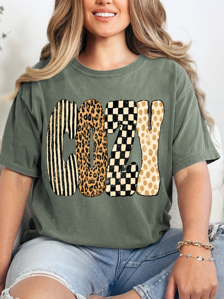 Retro Cozy Polka Dot Striped Comfort Colors Graphic Tee