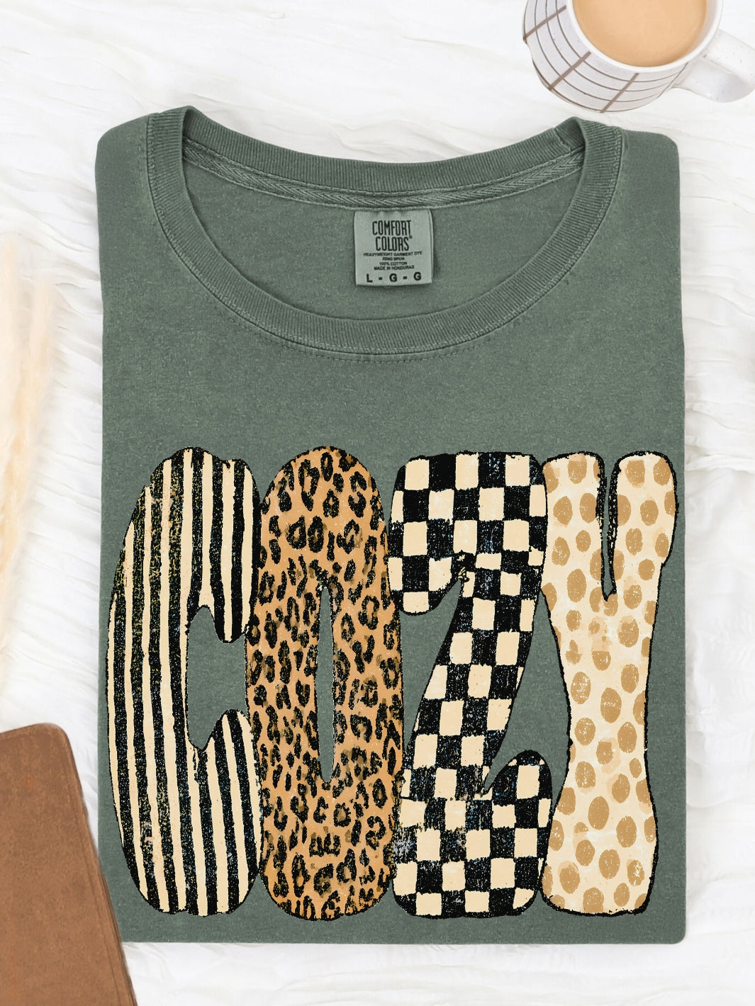 Retro Cozy Polka Dot Striped Comfort Colors Graphic Tee