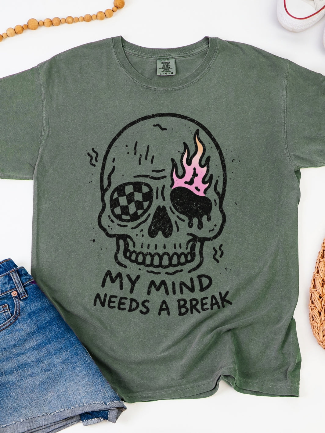 Retro My Mind Needs A Break Comfort Colors Graphic Tee