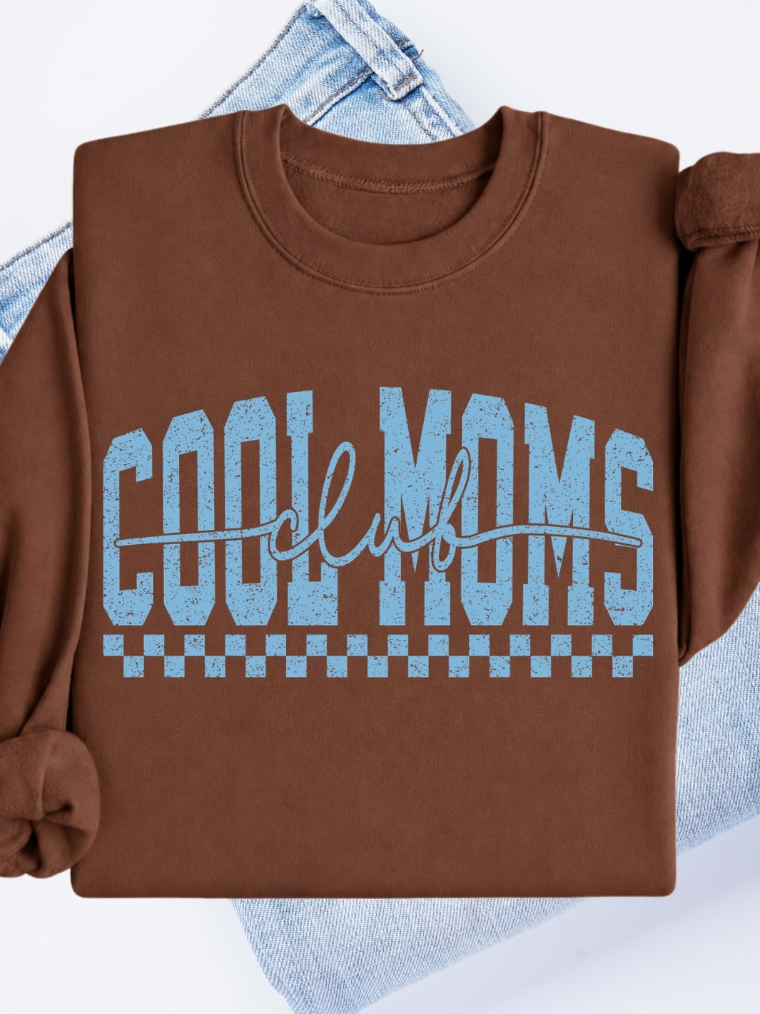 Retro Cool Moms Club Graphic Crewneck Sweatshirt