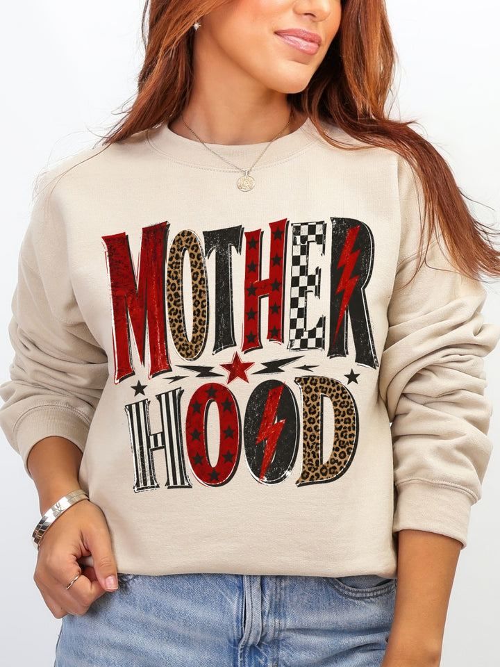 Retro Motherhood Graphic Crewneck Sweatshirt