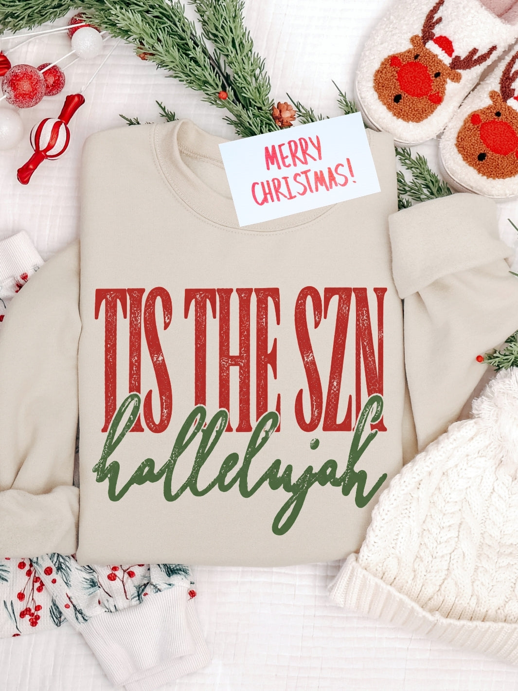 Tis The Season Christmas Graphic Crewneck Sweatshirt