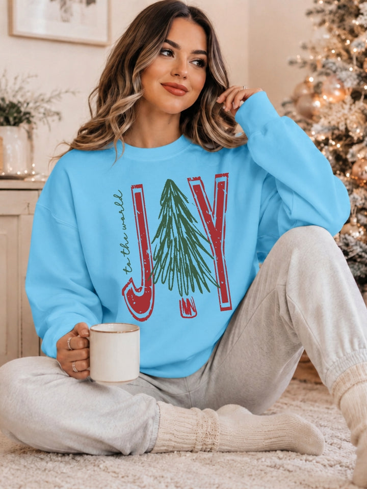 Joy To The World Holiday Graphic Crewneck Sweatshirt