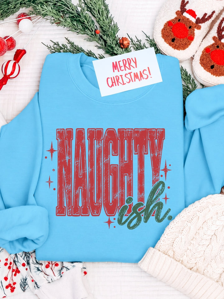 Naughty-ish Christmas Fun Graphic Crewneck Sweatshirt