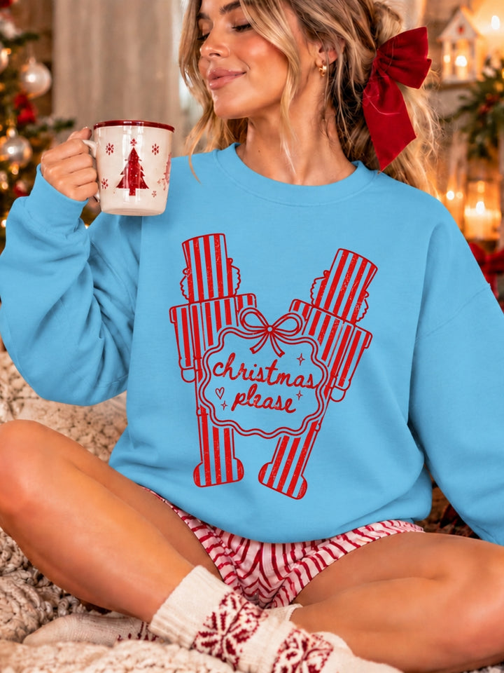 Christmas Please Graphic Crewneck Sweatshirt