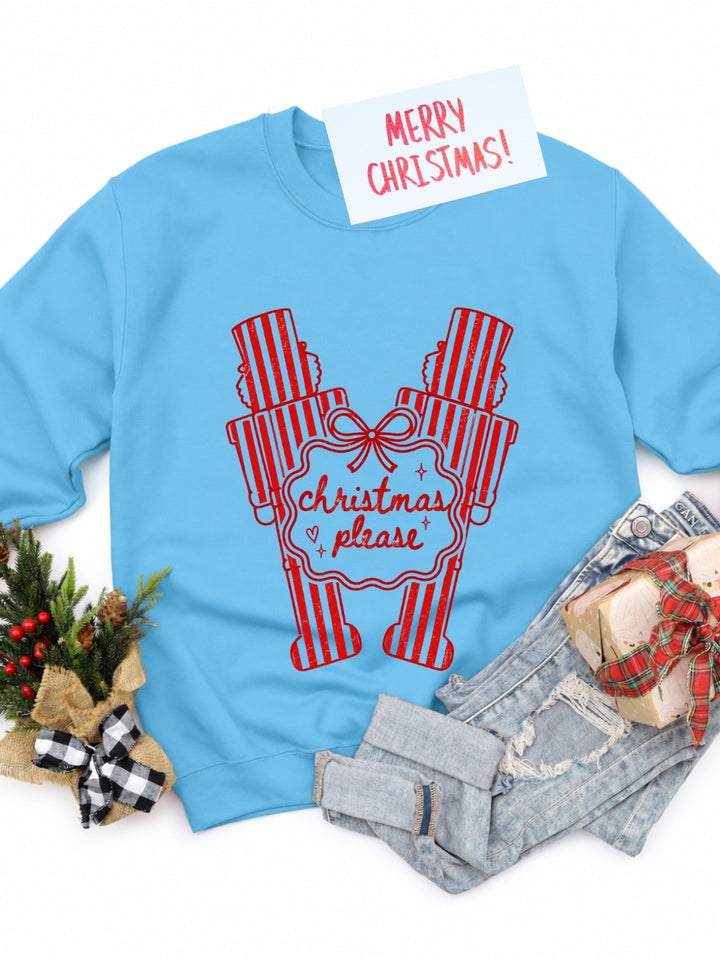 Christmas Please Graphic Crewneck Sweatshirt