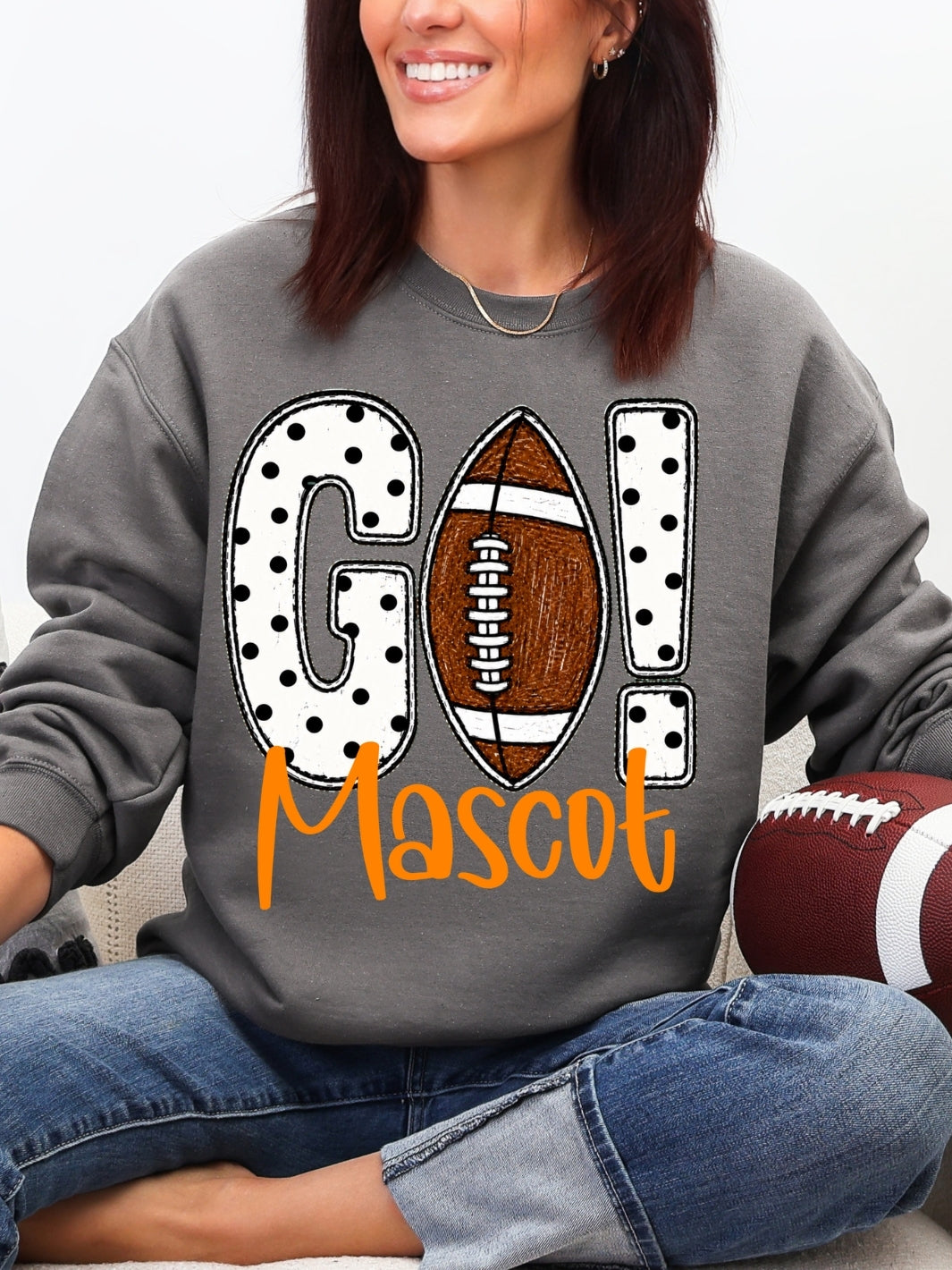 Custom Mascot Game Day Graphic Crewneck Sweatshirt