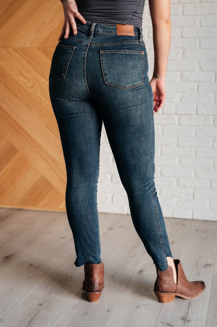 Judy Blue Tessa High Rise Tummy Control Step Hem Skinny Jeans