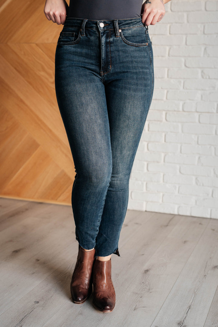 Judy Blue Tessa High Rise Tummy Control Step Hem Skinny Jeans