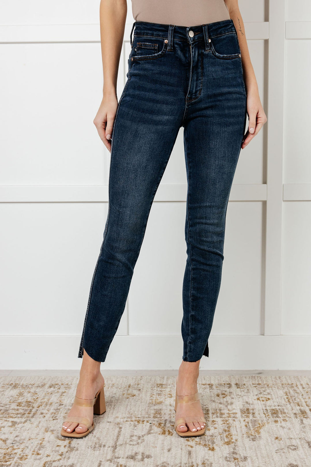 Judy Blue Tessa High Rise Tummy Control Step Hem Skinny Jeans