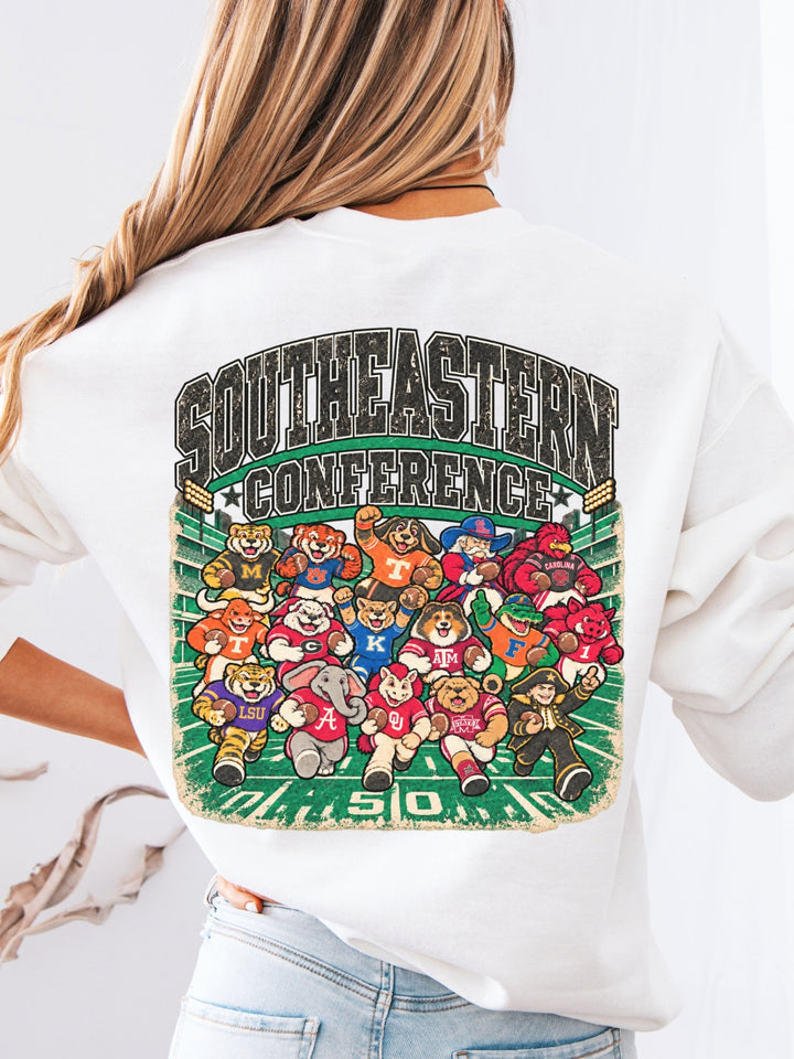 Retro Southeastern Conference Game Day Graphic Crewneck Sweatshirt