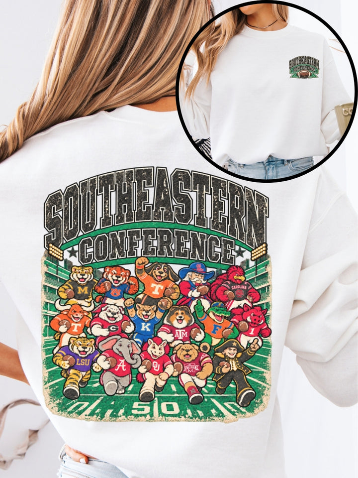 Retro Southeastern Conference Game Day Graphic Crewneck Sweatshirt