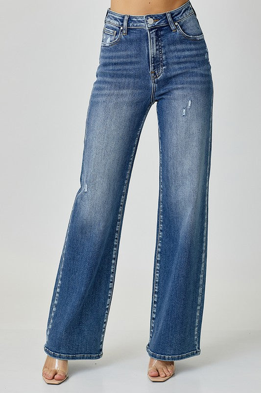 RISEN High Waist Jeans with Pockets In Medium Wash