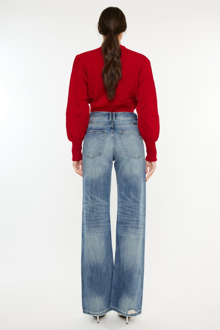 Kancan Sadie Distressed High Waist Bootcut Jeans
