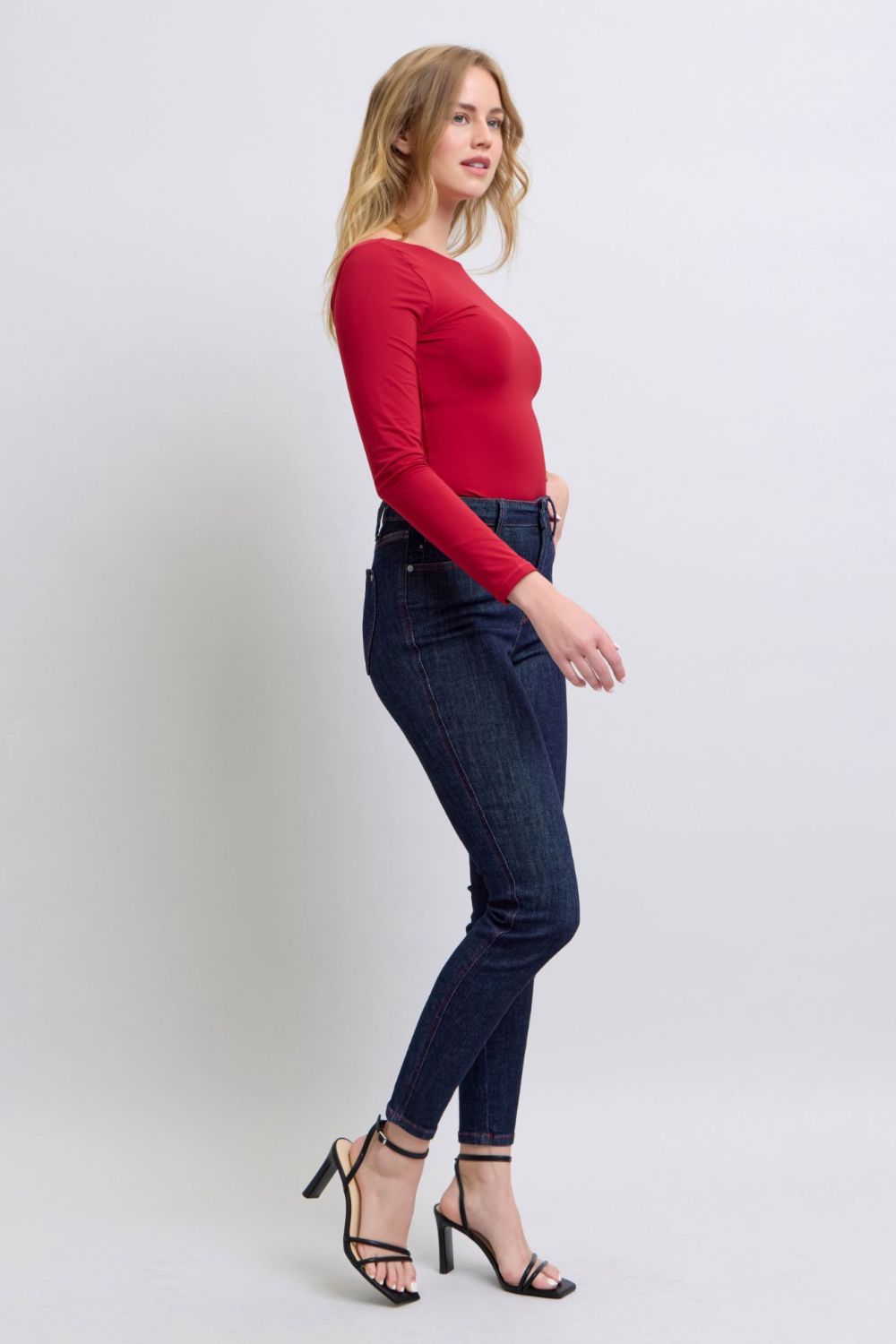 Judy Blue High Rise Heart Shaped Back Pockets Skinny Jeans