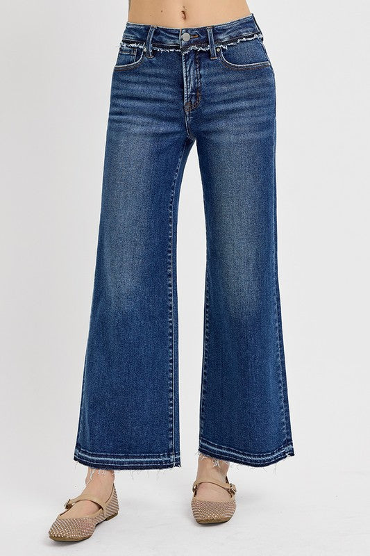 RISEN Tummy Control Bootcut Jeans In Dark Wash