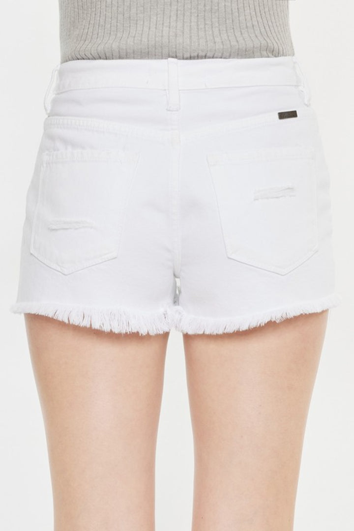 Kancan Amelia Raw Hem Distressed Denim Shorts