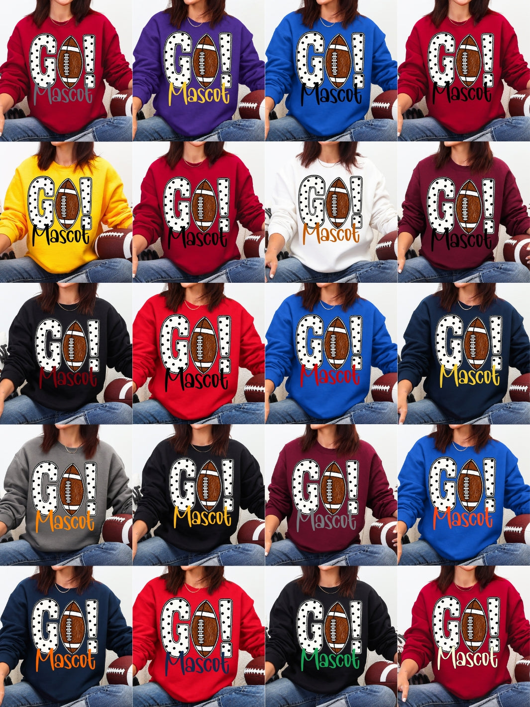 Custom Mascot Game Day Graphic Crewneck Sweatshirt