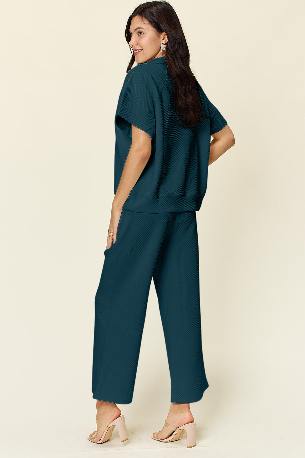 Lane Textured Trend Half Zip Top & Pants Set