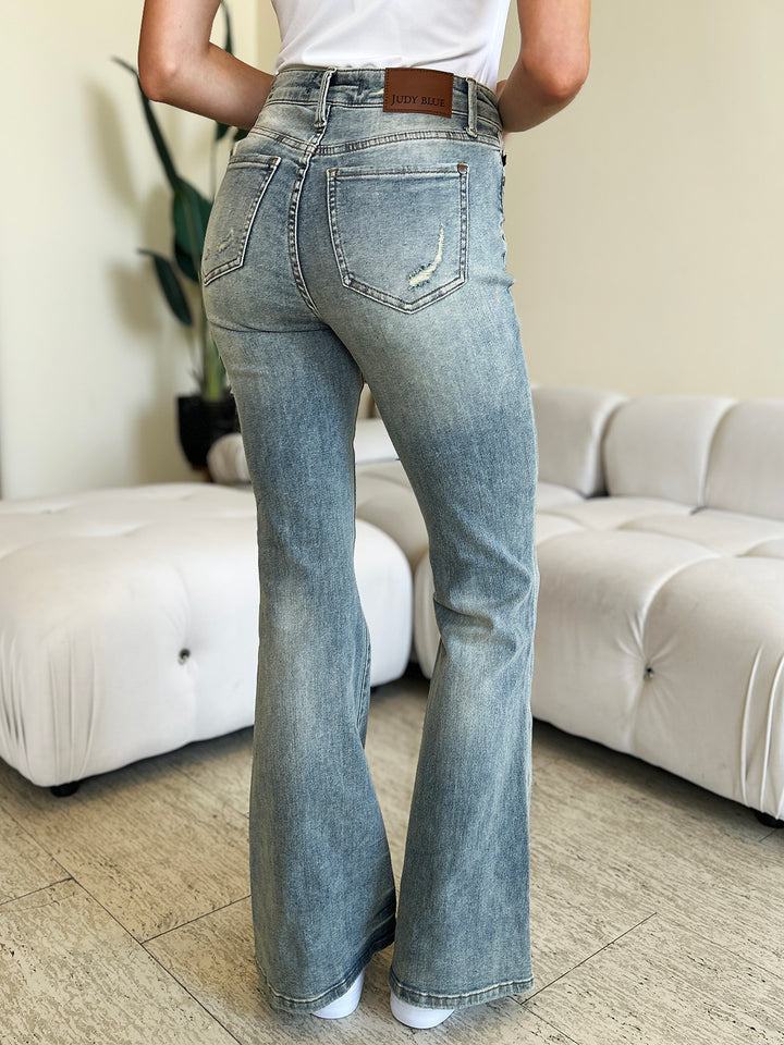 Judy Blue Carly Mid Rise Flare Jeans